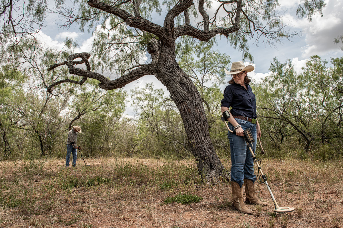 Antique hunting with metal-detector, McAllen Texas