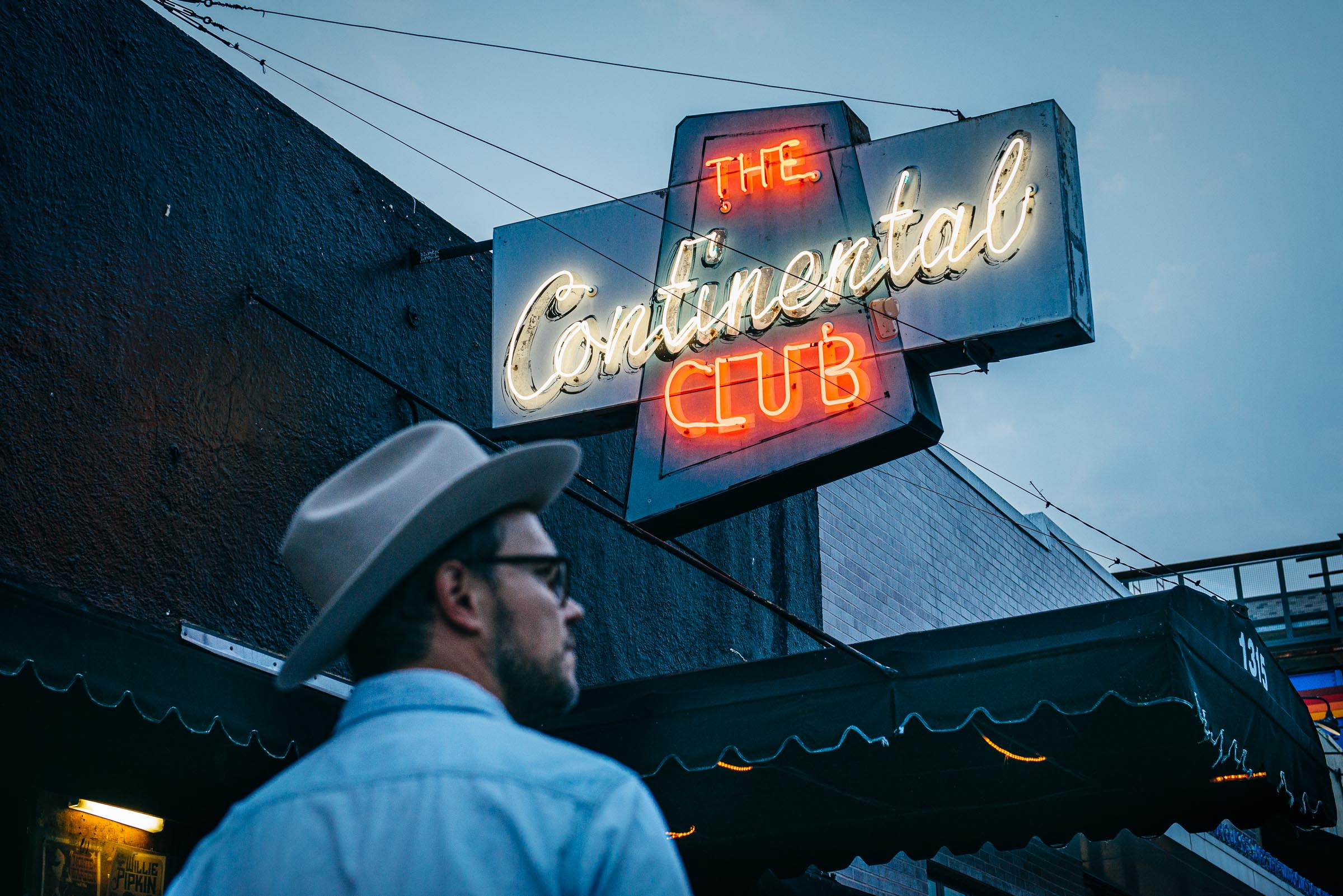 Hip cowboy at The Continental Club, Austin, TX