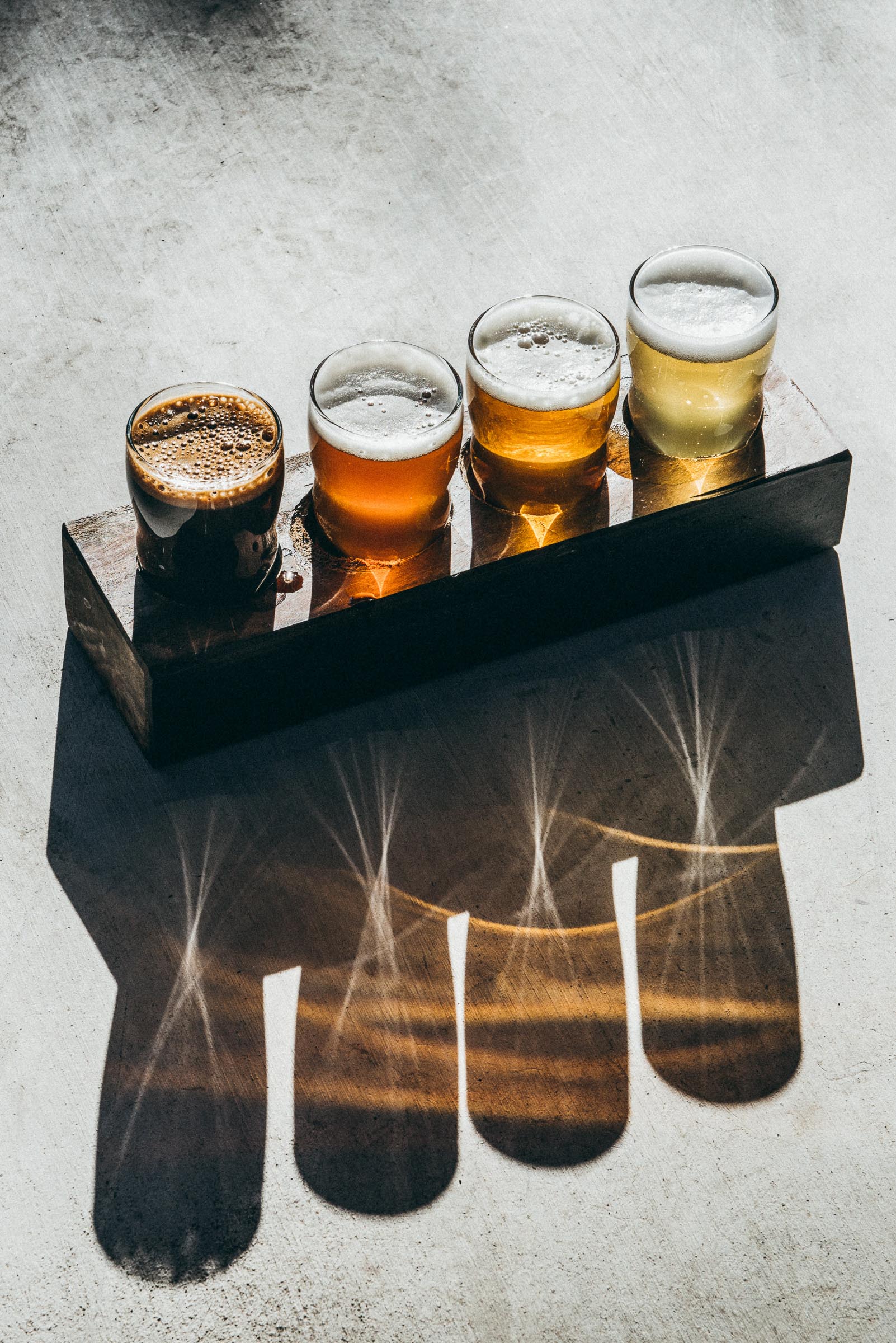 A beer tasting flight at Family Beer Business in Driftwood-TX-2