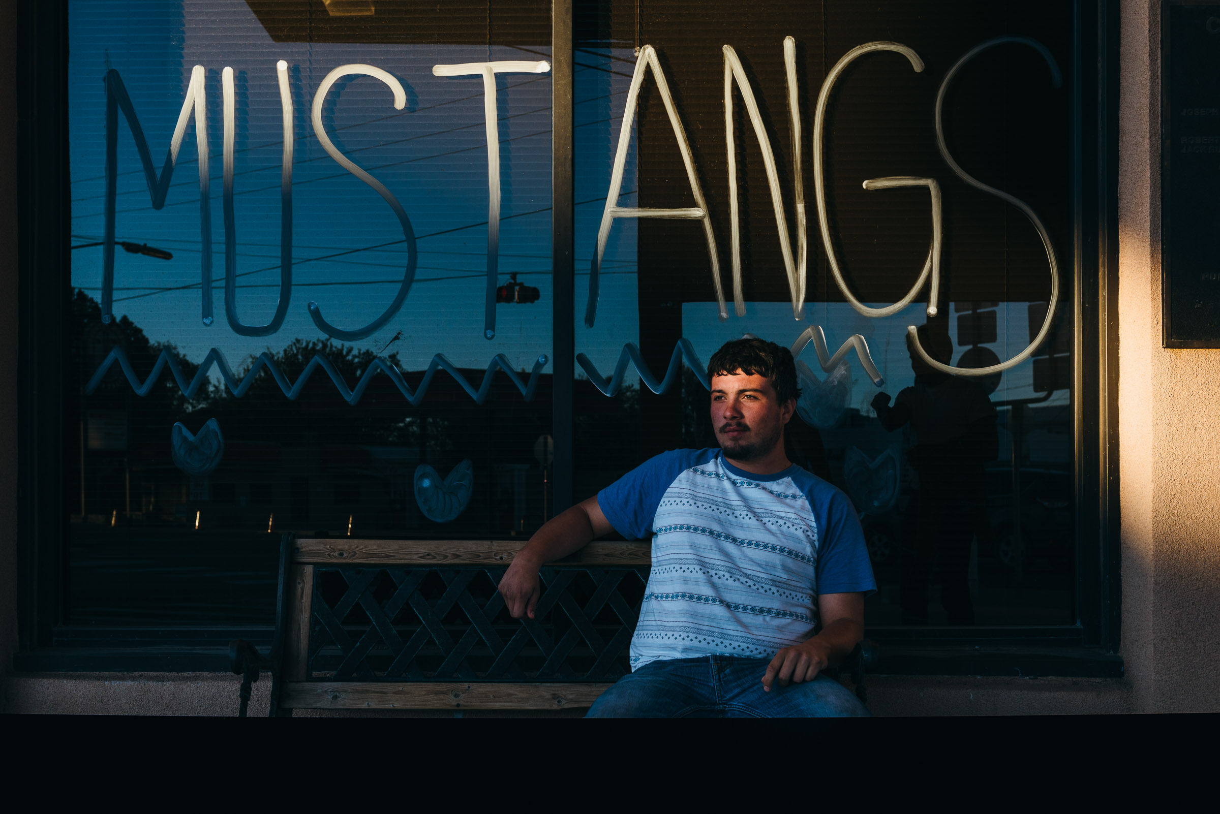 Photojournalism portrait of a young man - Mustangs School Rally -Marfa-TX-1