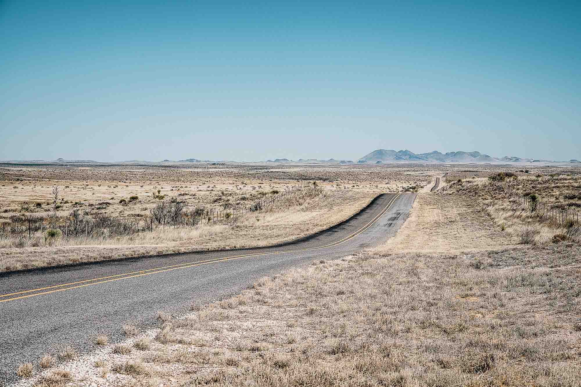 Endless empty highway -West-Texas-Landscape.